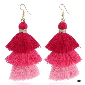 Red Tassel Earrings